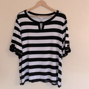 Cathy Daniels Short Sleeve Stripe Top